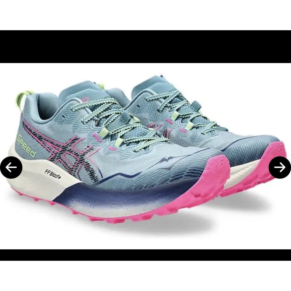 Asics Women Fujispeed 2 Trail Running Shoe Blue / Pink 1012b515-400 Sz 9.5 New